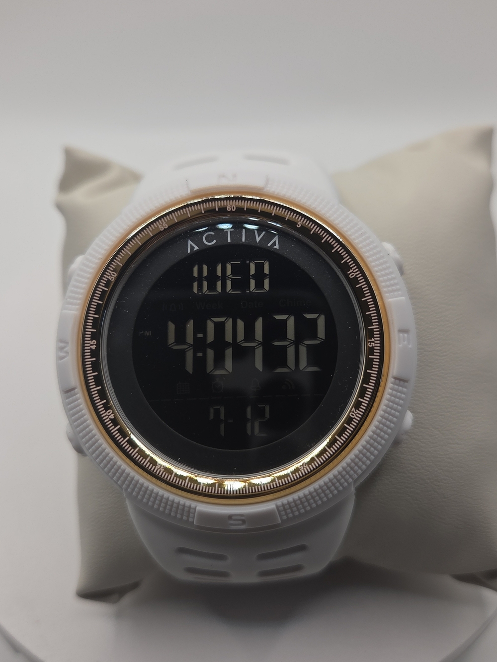 Ativa White Digital Sports Watch with Gold Accent